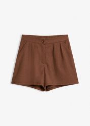 Szorty chino. Brązowe szorty damskie bonprix, bez wzorów, eleganckie. Za 54.99 zł.