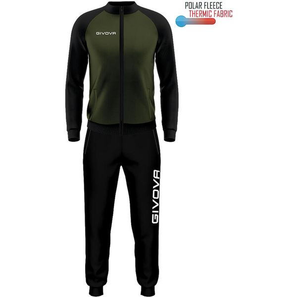 Komplet sportowy Givova Cuba Army Green-Black S. Brązowe spodnie dresowe damskie Givova, s, bez wzorów, z dresówki. Za 204.99 zł.