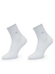 Calvin Klein Skarpety długie 701229681 Niebieski jasny. Niebieskie skarpetki damskie CALVIN KLEIN, bez wzorów, z bawełny. Za 64.99 zł.