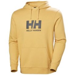 Bluza z kapturem Helly Hansen Logo. Brązowe bluzy z kapturem męskie Helly Hansen, na lato, m, z bawełny. Za 392.00 zł.