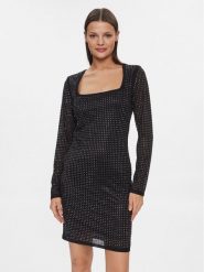 Guess Sukienka koktajlowa W4RK46 KBZX0 Czarny Bodycon Fit. Czarne sukienki damskie Guess, m, z aplikacjami, z syntetyku, wizytowe, bez kołnierzyka, bez ramiączek, bodycon. Za 649.99 zł.