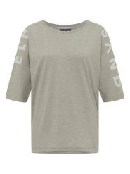 ELBSAND Koszulka "Innke" w kolorze beżowym rozmiar: XL. Brązowe bluzki damskie ELBSAND, xl, bez wzorów, z bawełny, bez kołnierzyka, bez ramiączek. Za 82.99 zł.