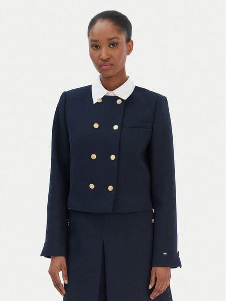 Tommy Hilfiger Kurtka przejściowa WW0WW47792 Granatowy Regular Fit. Niebieskie kurtki damskie Tommy Hilfiger, bez wzorów, z syntetyku, bez kaptura. Za 1,229.00 zł.