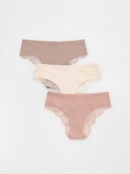 Bawełniane majtki typu szorty 3 pack - brudny róż. Czerwone szorty damskie Reserved, bez wzorów, z bawełny. Za 59.99 zł.