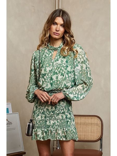 Joséfine Sukienka "Blee" w kolorze zielono-białym rozmiar: S. Zielone sukienki damskie Joséfine, s, bez wzorów, bez kołnierzyka, bez ramiączek, mini. Za 113.63 zł.