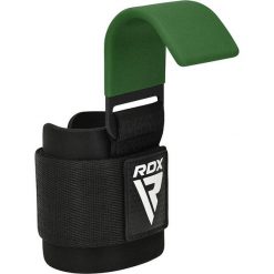 Paski do podnoszenia ciężarów z hakami RDX W5 Weight Lifting Hook Strap. Zielone paski damskie RDX SPORTS, bez wzorów, sportowe. Za 89.99 zł.