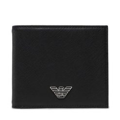 Portfel Emporio Armani. Czarne portfele męskie Emporio Armani, bez wzorów. Za 359.99 zł.