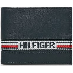 Tommy Hilfiger - Portfel skórzany. Niebieskie portfele męskie Tommy Hilfiger, bez wzorów, z materiału. W wyprzedaży za 159.90 zł.