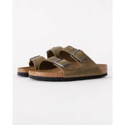Klapki dorosłych Birkenstock Arizona Faded. Brązowe klapki damskie Birkenstock, bez wzorów, z materiału, bez obcasa. Za 569.45 zł.