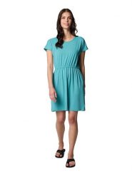 Columbia Sukienka funkcyjna "Chill River" w kolorze turkusowym rozmiar: L. Niebieskie sukienki damskie Columbia, l, bez wzorów, z materiału, sportowe, bez kołnierzyka, bez ramiączek, sportowe. Za 114.44 zł.