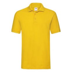 Koszulka Polo Premium Unisex Dla Dorosłych. Niebieskie koszulki polo męskie Fruit of the Loom, l, bez wzorów, z bawełny, bez ramiączek. Za 73.99 zł.