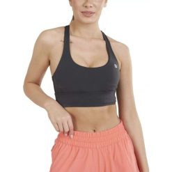 Biustonosz sportowy dla kobiet Fundango Vexx High Support. Szare biustonosze sportowe damskie Fundango, bez wzorów, z materiału. Za 149.00 zł.