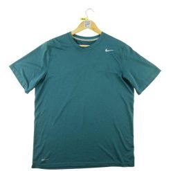 Second life - T-shirt męski Nike Dri-Fit krótkie rękawy - Stan dobry. Niebieskie t-shirty męskie Nike, l, bez wzorów, z materiału, bez kołnierzyka. Za 42.56 zł.