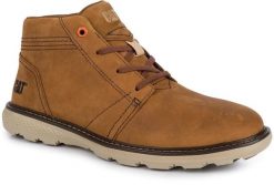 Męskie buty trekkingowe wysokie skóra trapery CATERPILLAR TREY 2.0. Brązowe buty zimowe męskie CATerpillar, z gumy, bez zapięcia. Za 249.00 zł.
