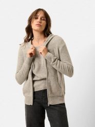 Just Cashmere Kaszmirowy kardigan "Debbie" w kolorze szarobrązowym rozmiar: XXL. Brązowe kardigany damskie Just Cashmere, xxl, bez wzorów, z kaszmiru. Za 417.70 zł.