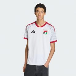 Koszulka podstawowa Zjednoczone Emiraty Arabskie 26. Białe t-shirty sportowe męskie Adidas, bez ramiączek, do piłki nożnej, climacool (adidas). Za 439.00 zł.