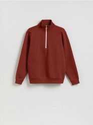 Bawełniana bluza regular fit - bordowy. Czerwone bluzy bez kaptura męskie Reserved, l, z bawełny. Za 129.99 zł.