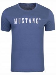 KOSZULKA męska MUSTANG t-shirt sportowa czarna bawełniana X. Niebieskie t-shirty męskie Mustang, l, bez wzorów, z bawełny, bez kołnierzyka. Za 59.00 zł.