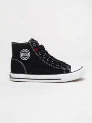Trampki damskie wysokie czarne JJ274A502 906. Czarne trampki i tenisówki damskie Big Star, bez wzorów. W wyprzedaży za 88.99 zł.