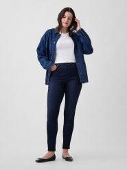 GAP Dżinsy - Skinny fit - w kolorze granatowym rozmiar: W28. Niebieskie jeansy damskie GAP, z podwyższonym stanem. Za 124.11 zł.