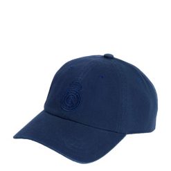 Czapka typu „dad cap” Real Madryt. Niebieskie czapki męskie Adidas, z aplikacjami, z bawełny. Za 129.00 zł.