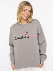 Zwillingsherz Bluza "Zwillingsherz Logo" w kolorze szarym rozmiar: L. Szare bluzy bez kaptura damskie Zwillingsherz, l. Za 237.73 zł.