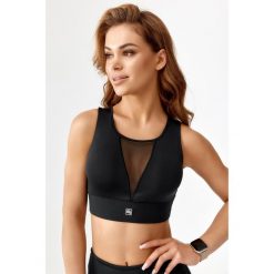 Stanik top sportowy treningowy szybkoschnący Rough Radical Sports Bra Kendi. Czarne biustonosze sportowe damskie ROUGH RADICAL, m, bez wzorów, bez ramiączek. W wyprzedaży za 110.42 zł.