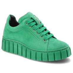 Zielone Półbuty Karino Wygodne Skórzane Buty Damskie. Zielone półbuty damskie Karino, bez wzorów, z denimu, bez obcasa, na obcasie. Za 389.00 zł.
