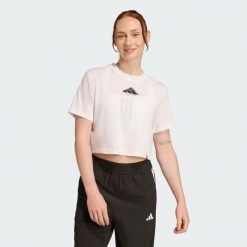 Koszulka CLIMACOOL Vintage Training Graphic. Białe bluzki damskie Adidas, l, bez wzorów, bez ramiączek. Za 149.00 zł.