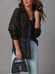 Milan Kiss Bluzka w kolorze czarnym rozmiar: M. Czarne bluzki damskie Milan Kiss, m, bez wzorów, z koronki, bez kołnierzyka, bez ramiączek. Za 152.99 zł.