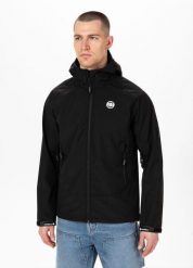 Kurtka męska Pitbull z kapturem Softshell Rockfish II. Czarne kurtki softshell damskie PITBULL, m, bez wzorów, z materiału, z kapturem. Za 189.99 zł.