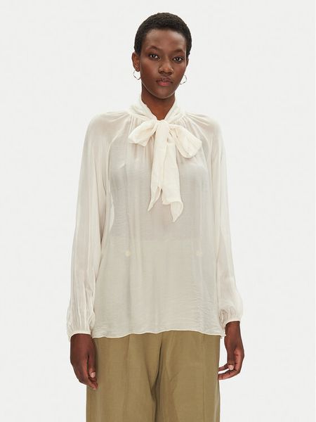 Dixie Bluzka C207W022A Beżowy Regular Fit. Brązowe bluzki damskie Dixie, xs, bez wzorów, z jedwabiu, bez ramiączek. Za 219.99 zł.