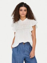 ONLY Bluzka Katti 15337637 Biały Regular Fit. Białe bluzki damskie Only, m, bez wzorów, z bawełny, bez ramiączek. Za 99.99 zł.