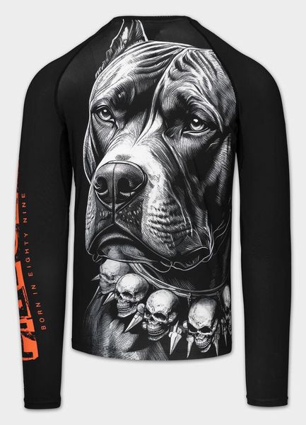 Rashguard longsleeve męski PITBULL treningowa koszulka sportowa BLACKY. Czarne t-shirty sportowe męskie PITBULL, m, z elastanu, bez ramiączek, na fitness i siłownię. Za 189.00 zł.