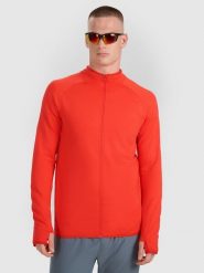 4F Bluza do biegania regular szybkoschnąca męska - czerwona M. Czerwone bluzy bez kaptura męskie 4f, m, z materiału. Za 199.99 zł.