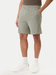Calvin Klein Szorty sportowe LV04LF240G Beżowy Regular Fit. Brązowe szorty męskie CALVIN KLEIN, bez wzorów, z bawełny, sportowe. Za 289.99 zł.