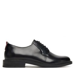 Półbuty HUGO. Czarne buty wizytowe męskie Hugo, bez zapięcia. Za 549.99 zł.