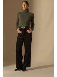 Perfect Cashmere Kaszmirowy sweter "Ashley" w kolorze khaki rozmiar: L. Brązowe golfy damskie Perfect Cashmere, l, bez wzorów, z kaszmiru, bez ramiączek. Za 290.82 zł.