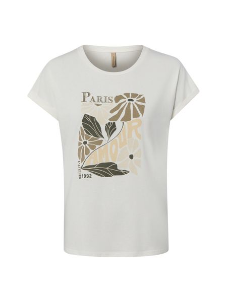 Soyaconcept® Koszulka Kobiety Bawełna biały|beżowy, L. Białe t-shirty damskie l, bez wzorów, z bawełny, bez kołnierzyka. Za 109.95 zł.