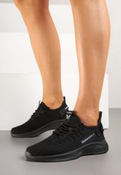 Czarne Buty Sportowe Sneakersy z Napisami i Tłoczeniem Odalira. Czarne buty sportowe na co dzień damskie Born2be, bez wzorów, z jeansu, trekkingowe. Za 59.99 zł.