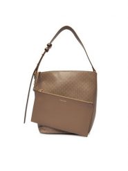 Calvin Klein Torebka Emblem Aop Medium Bucket LV04F3365G Beżowy. Brązowe torebki klasyczne damskie CALVIN KLEIN, bez wzorów, ze skóry, bez dodatków. Za 529.99 zł.