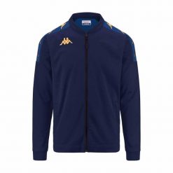Kurtka z dresu Kappa Giullio. Niebieskie kurtki męskie Kappa, m, bez wzorów, z dresówki, sportowe, bez kaptura. Za 263.50 zł.