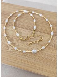 La Asena Pozłacany naszyjnik - dł. 42 cm rozmiar: onesize. Białe naszyjniki damskie La Asena, pozłacane. Za 101.47 zł.