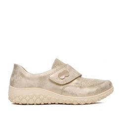 Półbuty Rieker. Brązowe półbuty damskie Rieker, bez wzorów, bez obcasa, na płaskiej podeszwie. Za 339.99 zł.