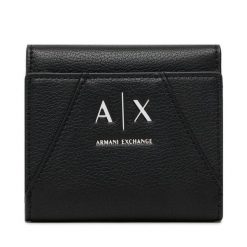 Portfel Armani Exchange. Czarne portfele damskie Armani Exchange, bez wzorów. Za 269.99 zł.