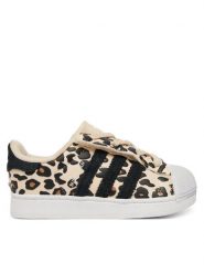 Adidas Sneakersy Superstar II Comfort Closure Elastic Lace KK2126 Beżowy. Brązowe buty sportowe dziewczęce Adidas, bez wzorów, ze skóry, bez zapięcia. Za 279.99 zł.