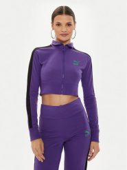 Puma Bluza DUA LIPA 536628 Fioletowy Slim Fit. Fioletowe bluzy bez kaptura damskie Puma, s, z syntetyku. Za 249.99 zł.