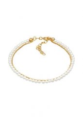 Elli Damski warstwowa elegancka z perłami muszlowymi z pozłacana srebra 925 Sterling Silver Bransoletki 1 ct. Szare bransoletki damskie Elli, pozłacane. Za 313.99 zł.