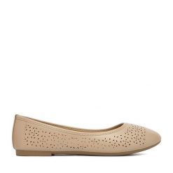 Baleriny JENNY. Brązowe baleriny damskie Jenny, bez wzorów, bez obcasa. Za 59.99 zł.