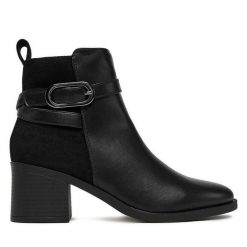 Botki Clara Barson. Czarne botki damskie Clara Barson, bez obcasa, na płaskiej podeszwie, bez zapięcia. Za 169.99 zł.